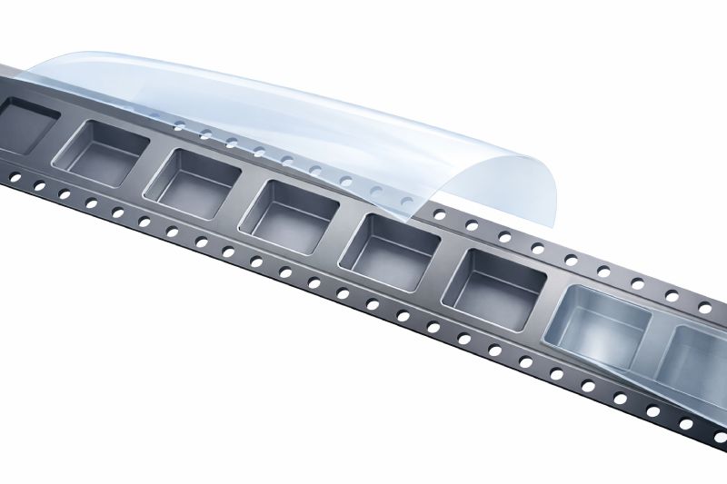 anti-static carrier tape structure with pockets sprocket holes and cover tape layer