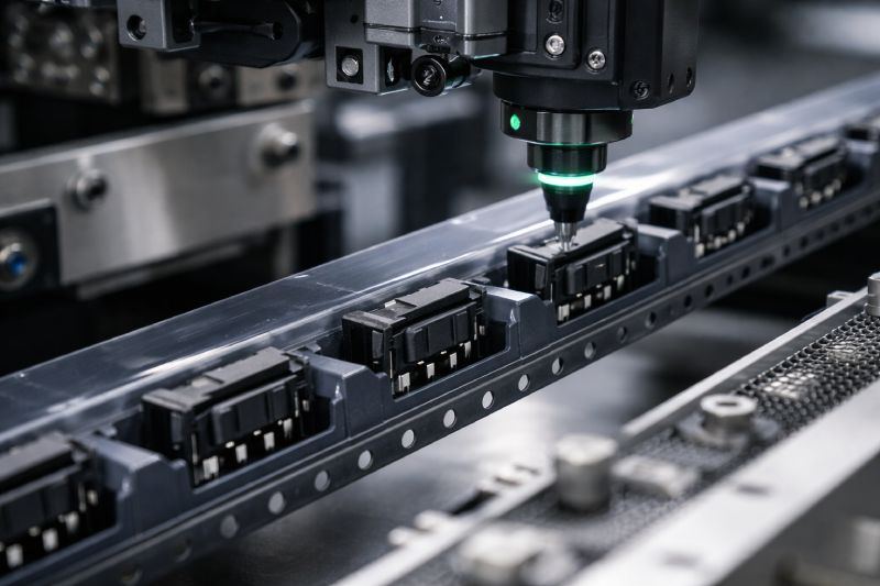 automotive connectors packaged in carrier tape and reel system