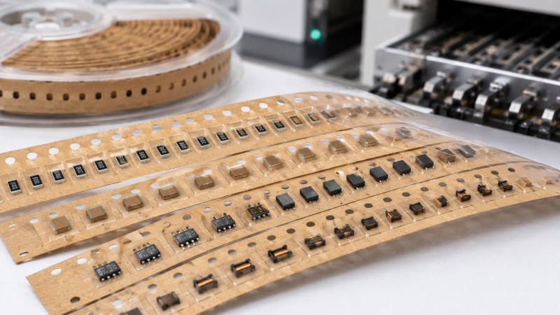 Paper carrier tape applications for resistors, capacitors and SMT components