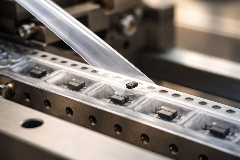 Carrier tape peel force during high-tension cover tape separation showing subtle component movement inside SMT feeder