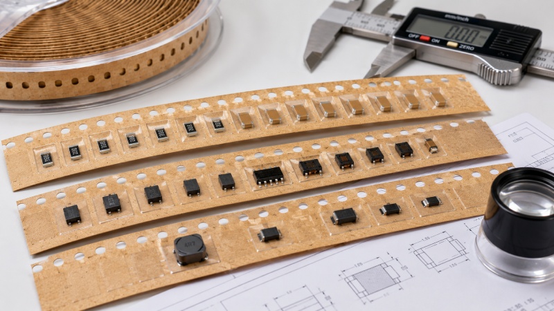 Paper carrier tape applications for resistors, capacitors and SMT components