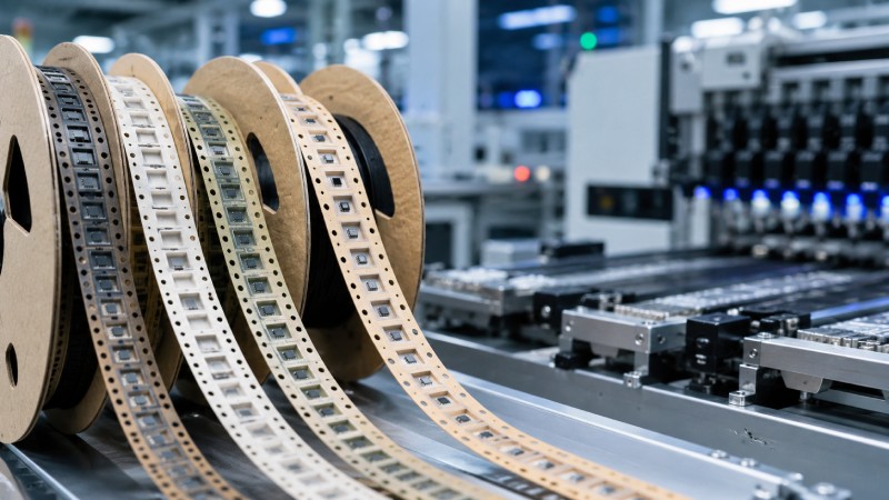 Paper carrier tape materials used in SMT electronic component packaging
