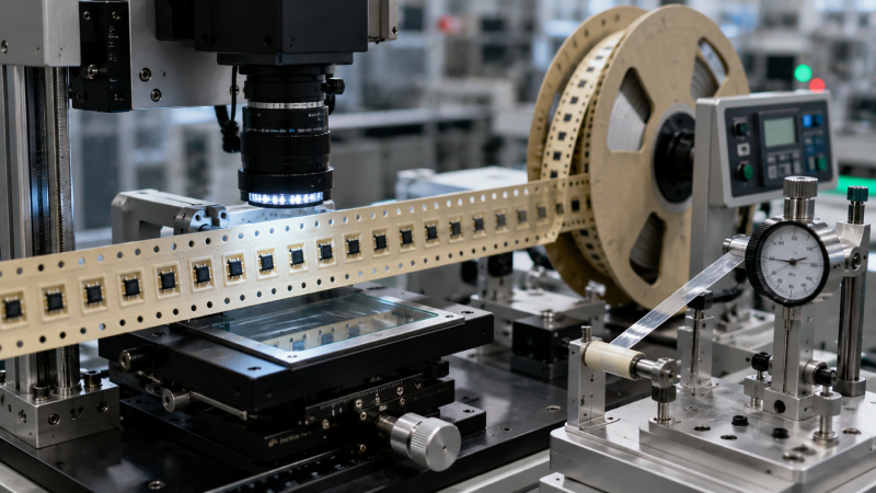 Inspection of pocket dimensions, component positioning, and cover tape sealing in paper carrier tape