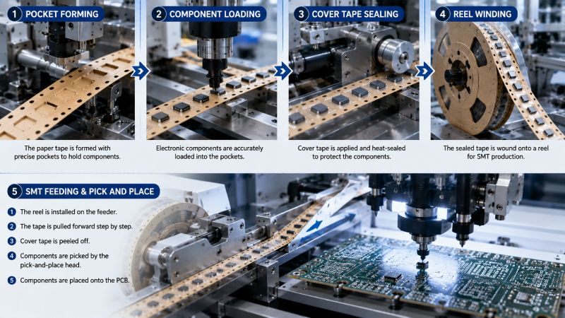 How paper carrier tape works in SMT packaging
