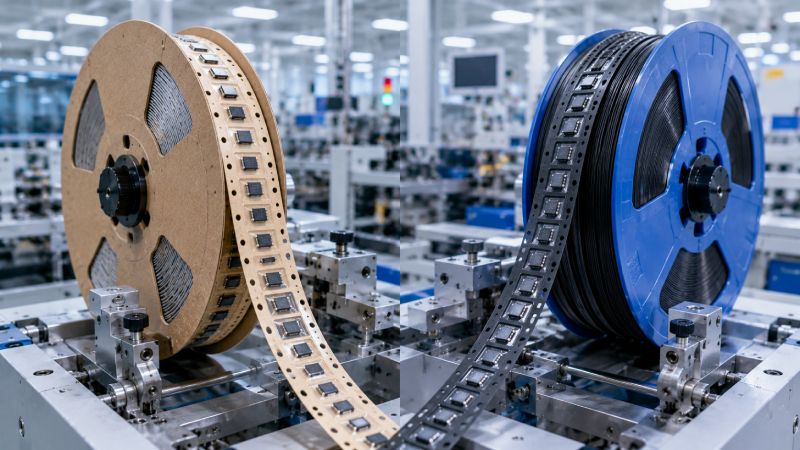 Paper carrier tape vs embossed carrier tape comparison for SMT packaging