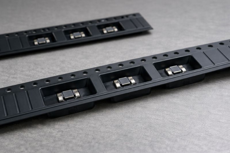 PS carrier tape with deep pocket design showing reduced structural stability under controlled inspection conditions