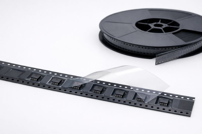 Semiconductor carrier tape and reel system with IC components seated in precision pockets