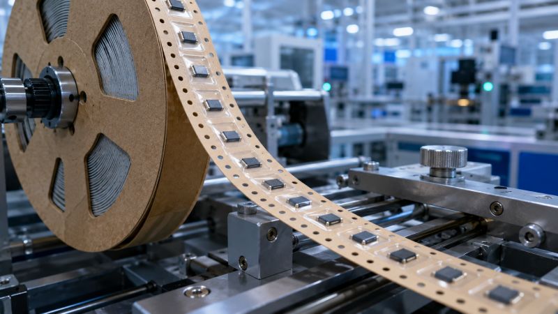 Paper carrier tape used for SMT electronic component packaging